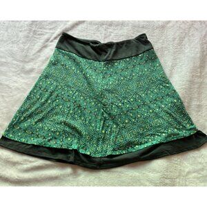 Marmot Women's Green Geometric A-Line Mini Skirt Elastic Waistband Pull-On Small
